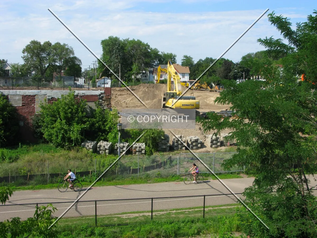 View to the north across the Midtown Greenway