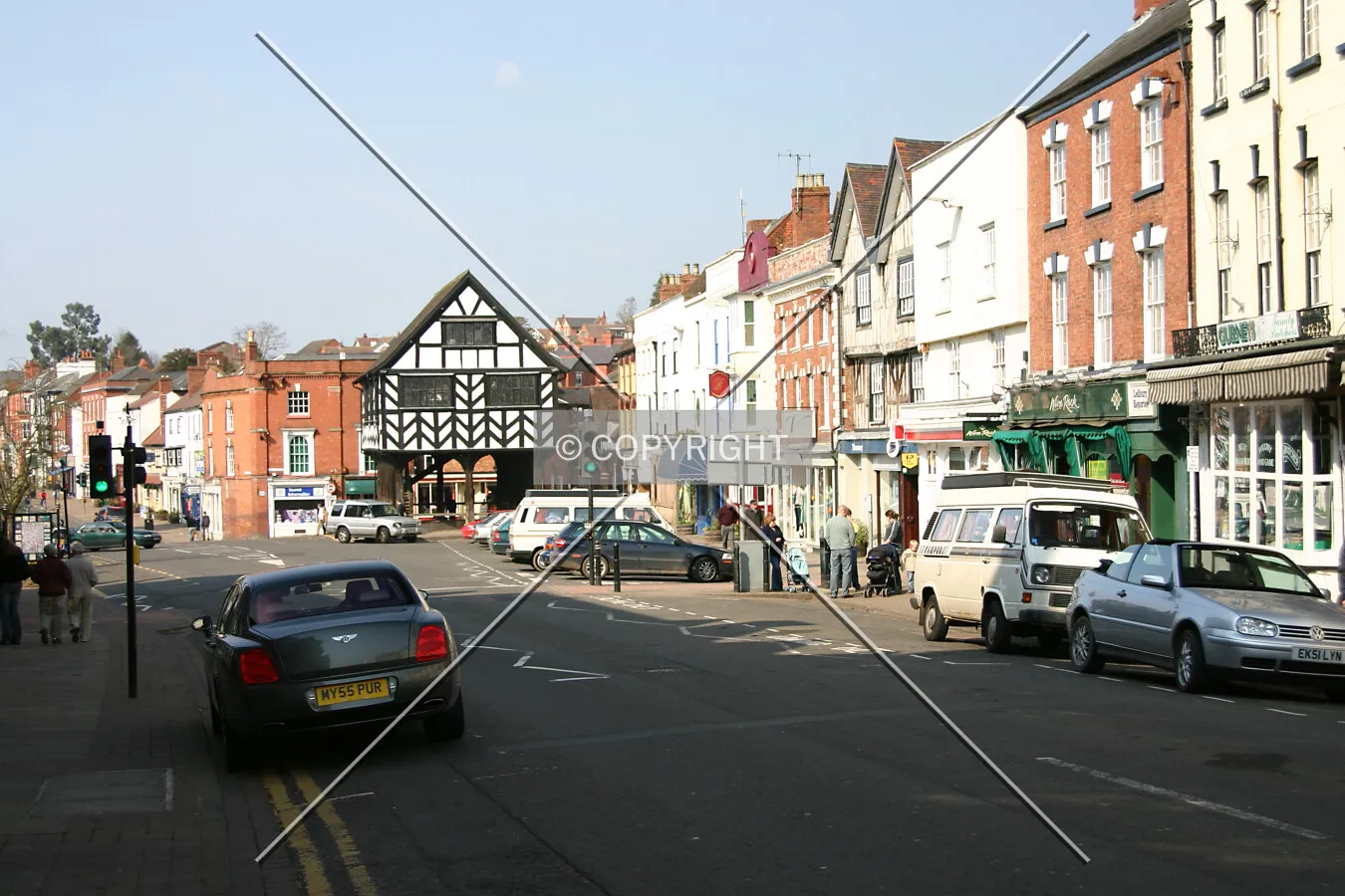 View across the town centre