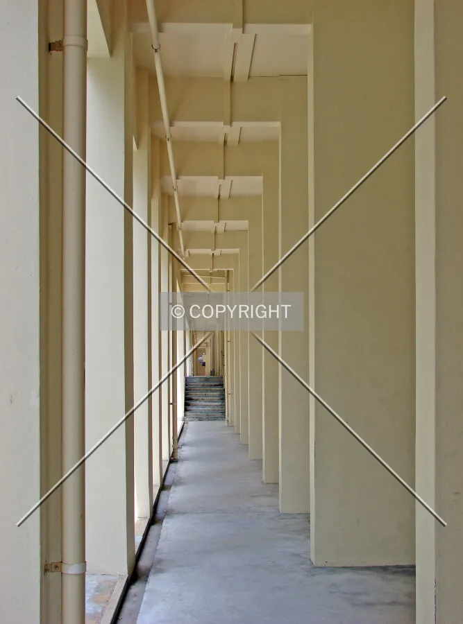 View of the void deck as seen from the east