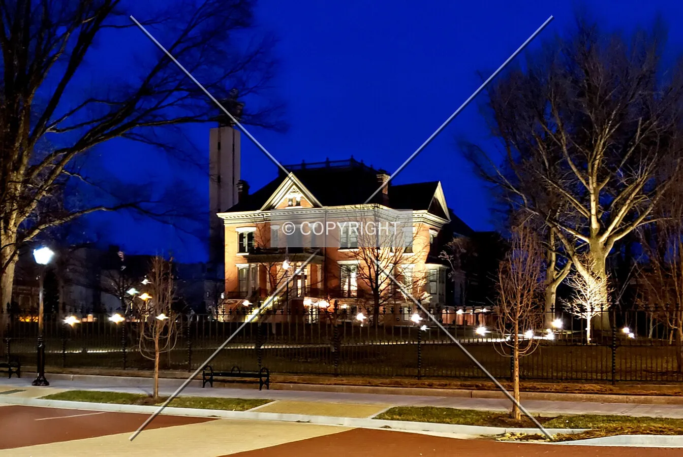 View from the northwest at night; March 27, 2019