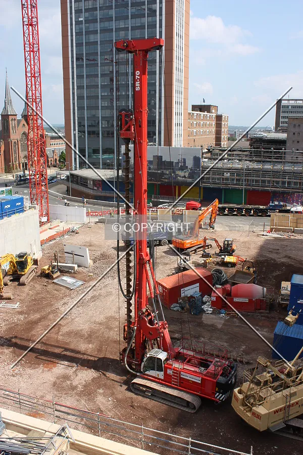 View of the pile driver on-site