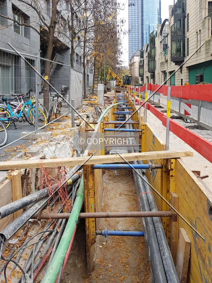 Construction work at utilities at pipes