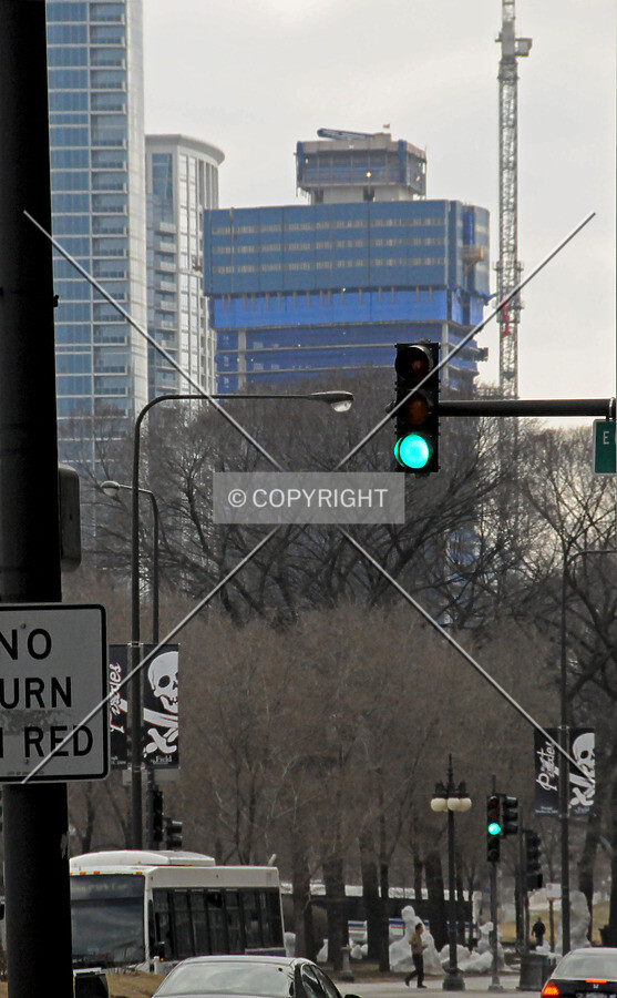 Looking south from the 400 Block of South Michigan Avenue
