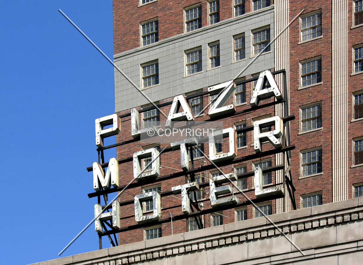 Signage atop the western terrace