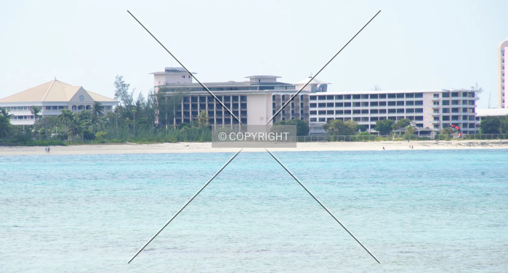 The hotel building as seen from far away