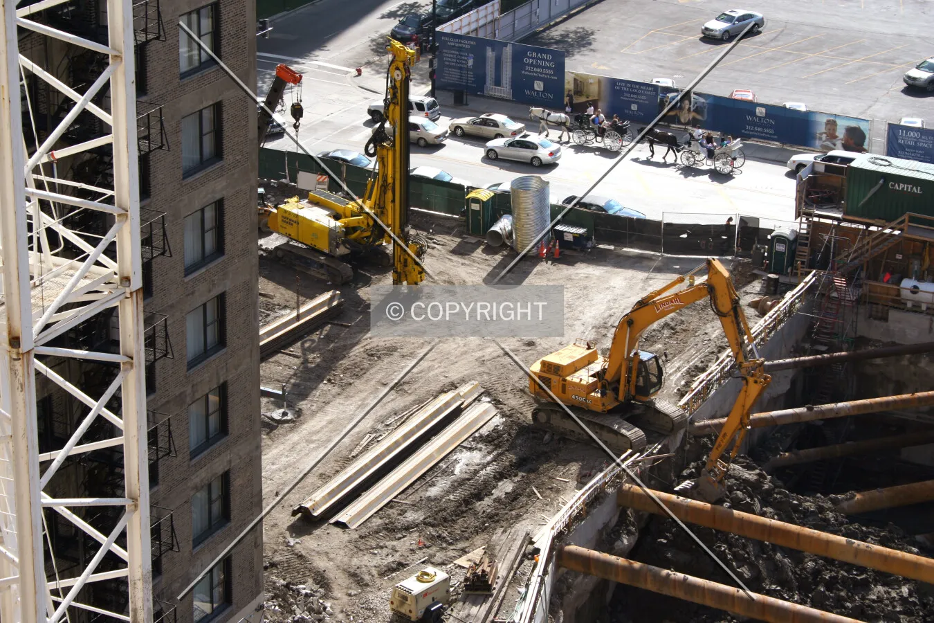 Half of the site viewed from the 900 North Michigan carpark