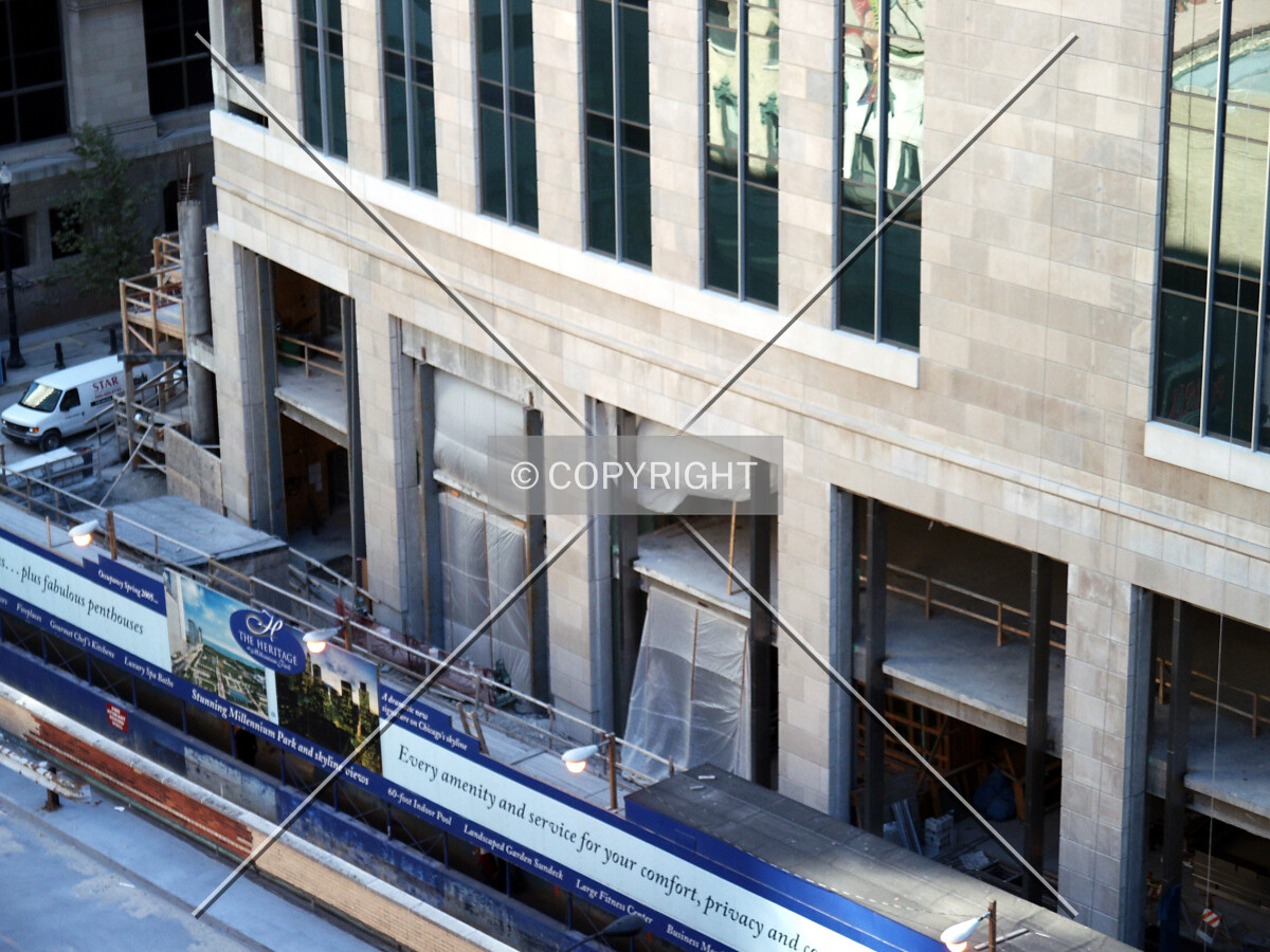 Looking down at the base on Randolph Street