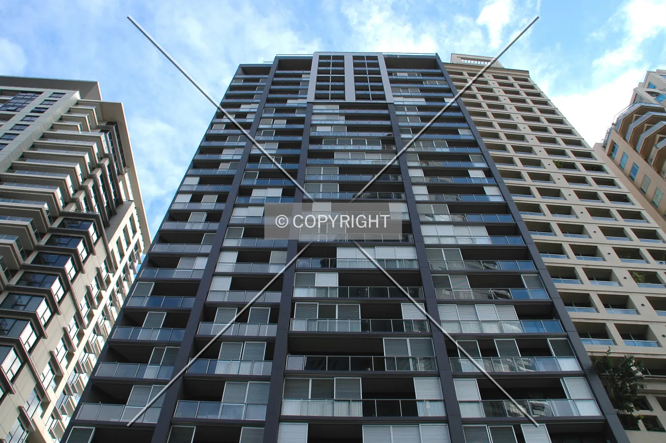 Looking up from Kent Street