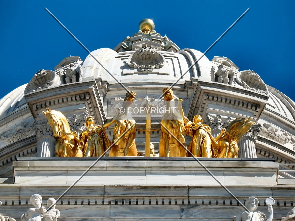 The Quadriga and Dome, both in gold