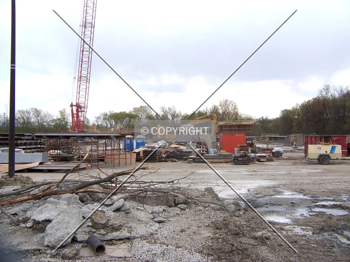 Looking south into the site