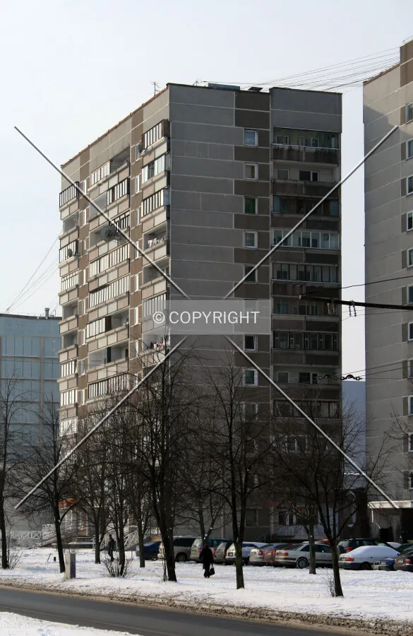 Northeast corner, view along Andreja Saharova Street