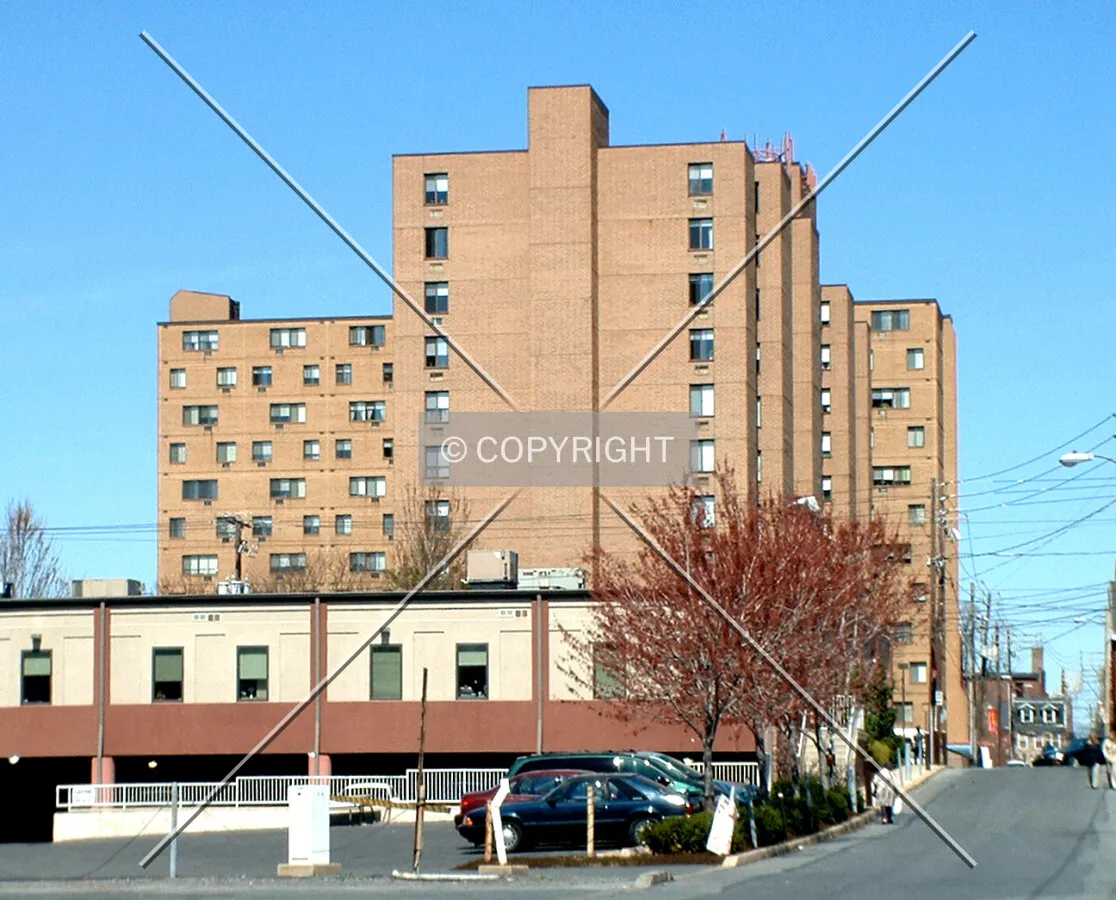 View from the southeast along Market Street