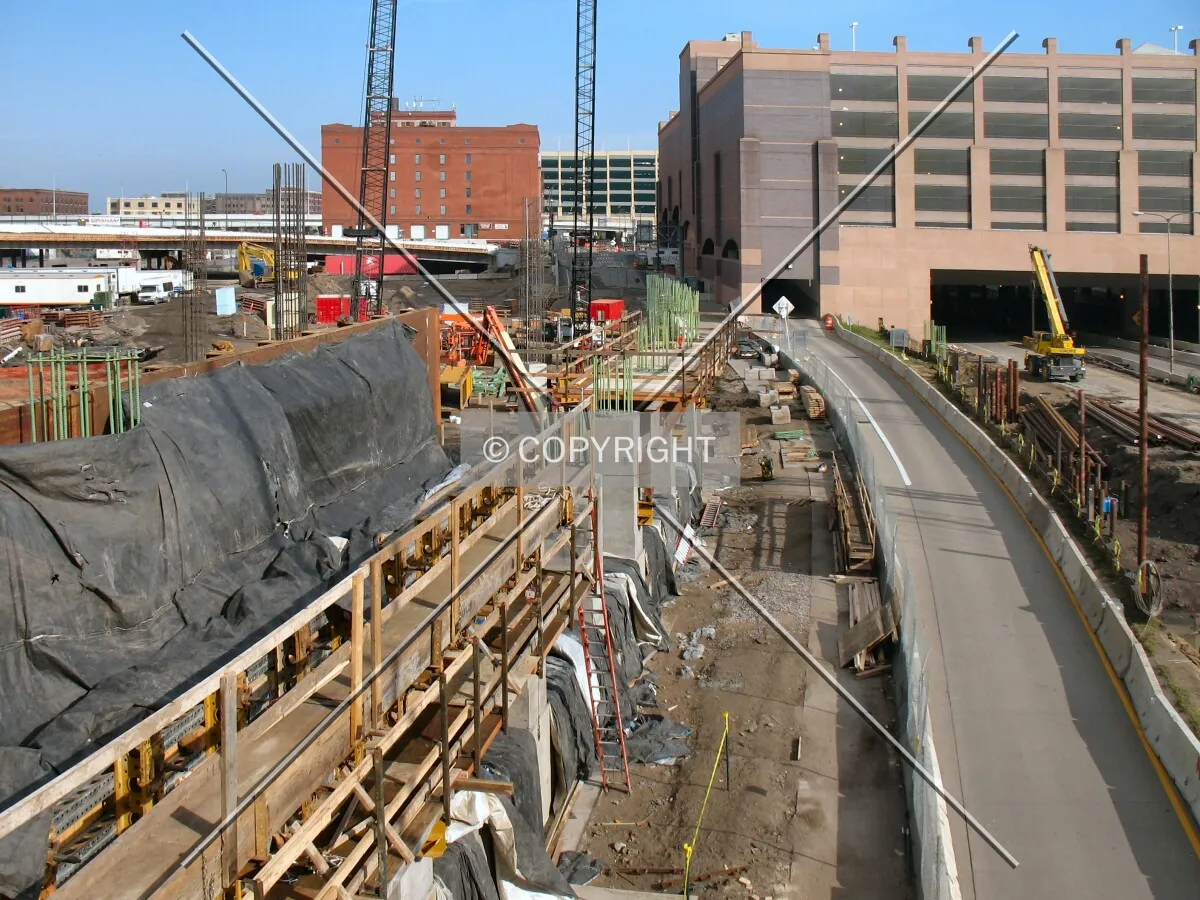 Foundation work along the future right field wall
