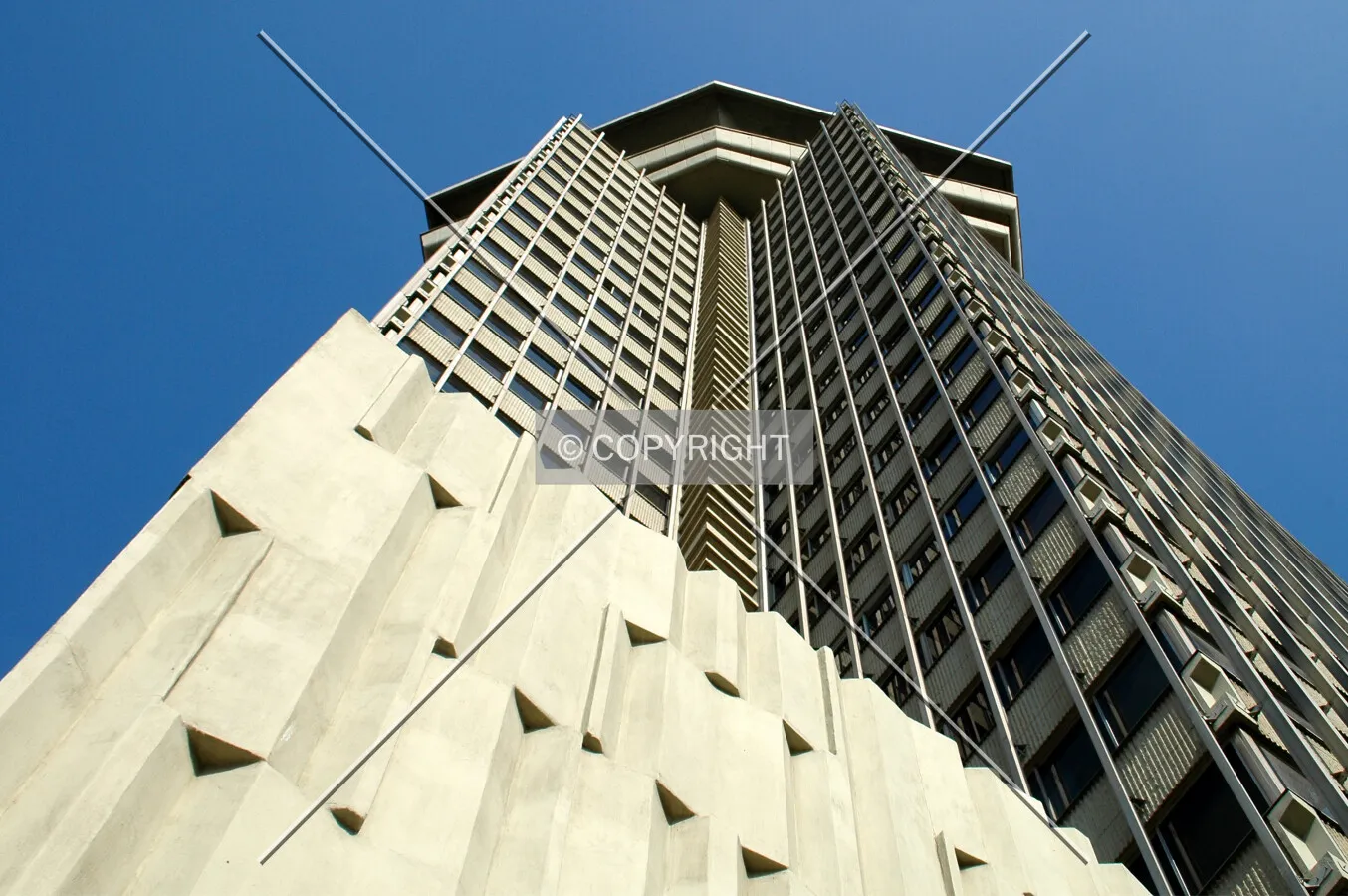 Looking up from the entrance area