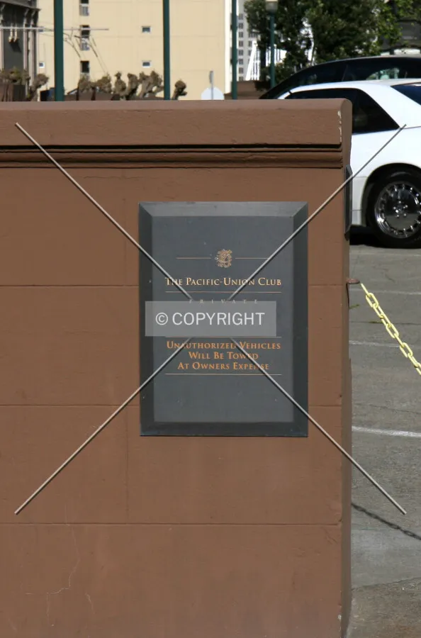 Sign at the parking entrance