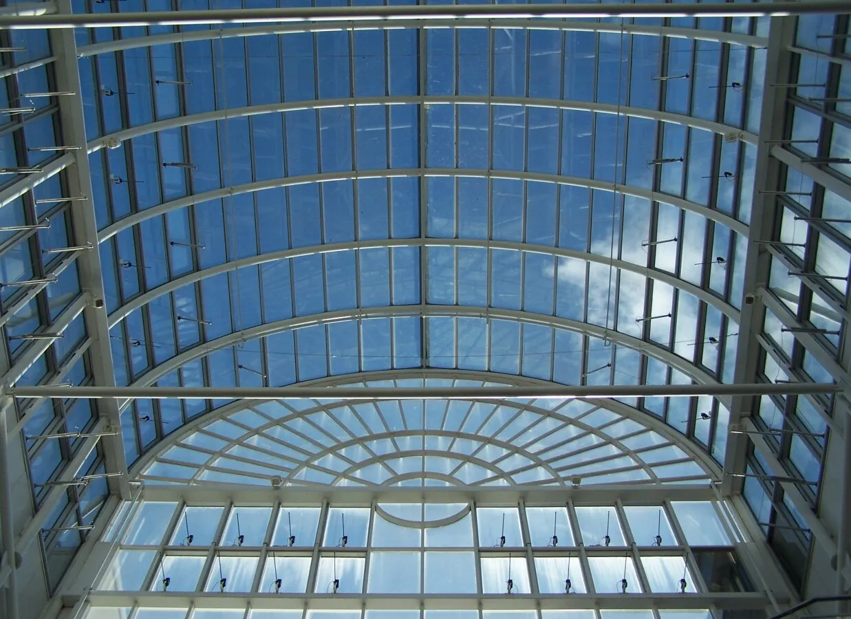 Glass arcs at the south end
