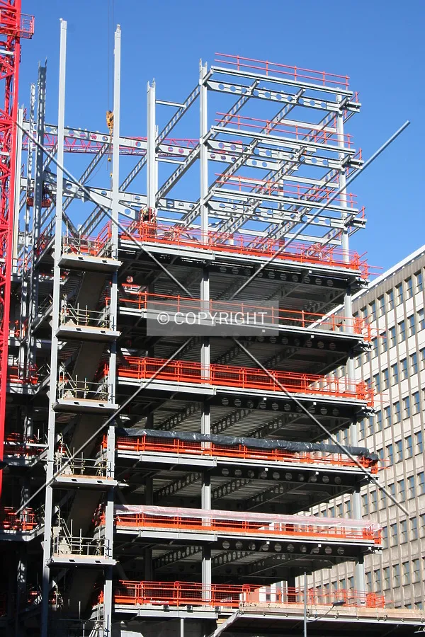 View of the construction progress