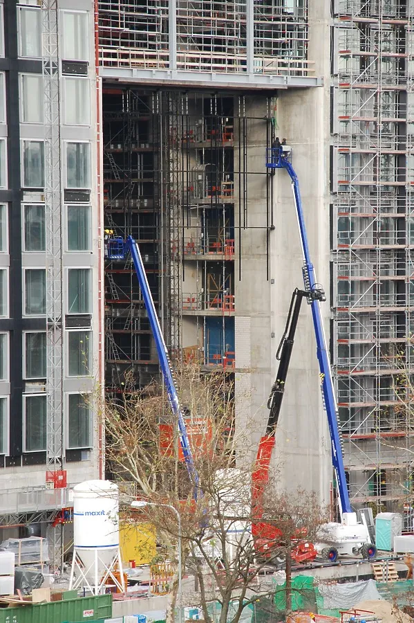 The atrium under construction