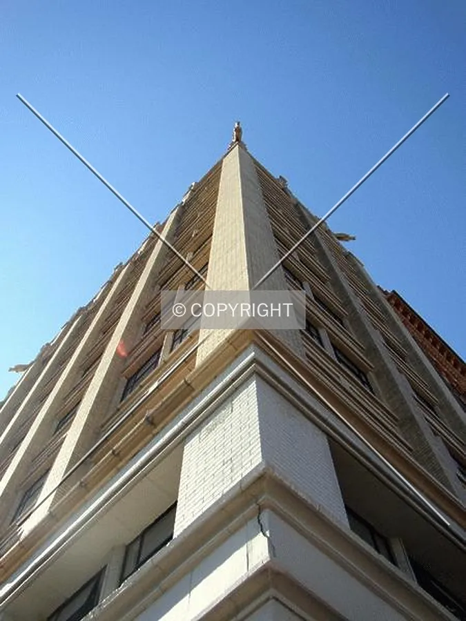 Looking up the northeast corner