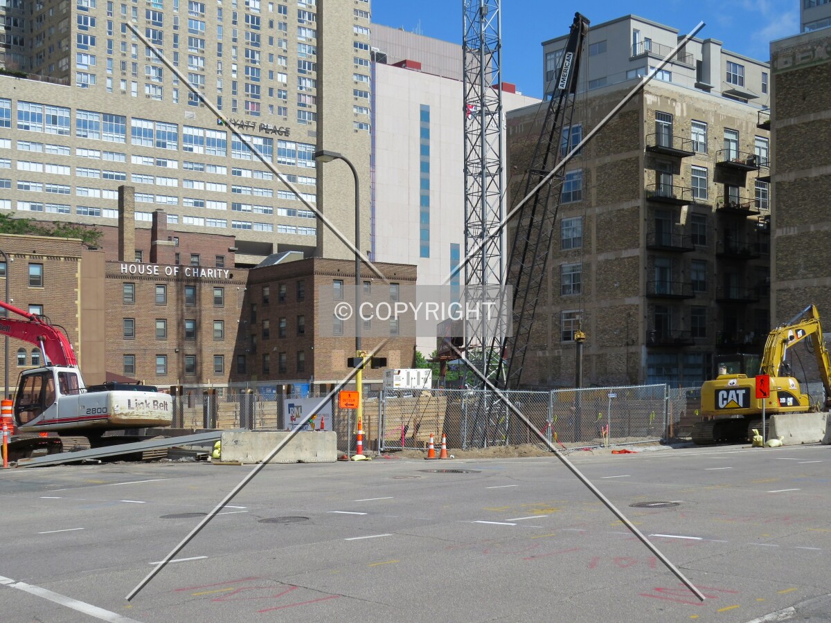 View to the north across 8th Street South & Portland Avenue