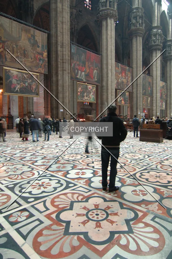 Inside Duomo's cathedral in Milan
