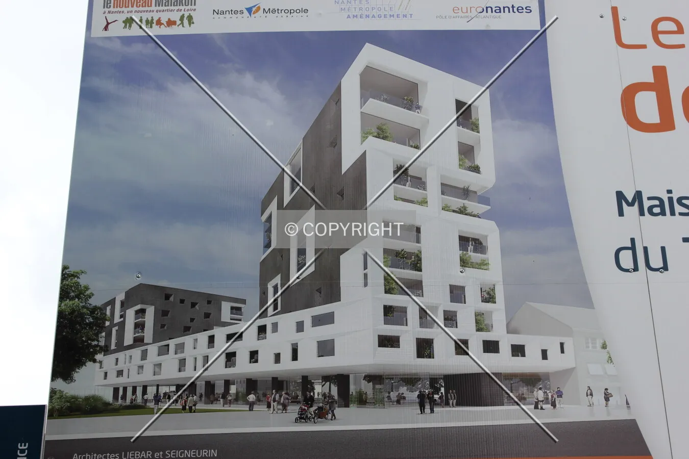 Rendering displayed at the construction site.