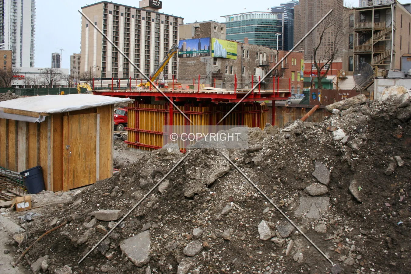 Base of the core from the southwest