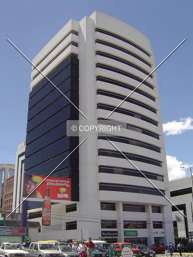 View from the northwest on the corner of Naciones Unidas and 6 de Diciembre