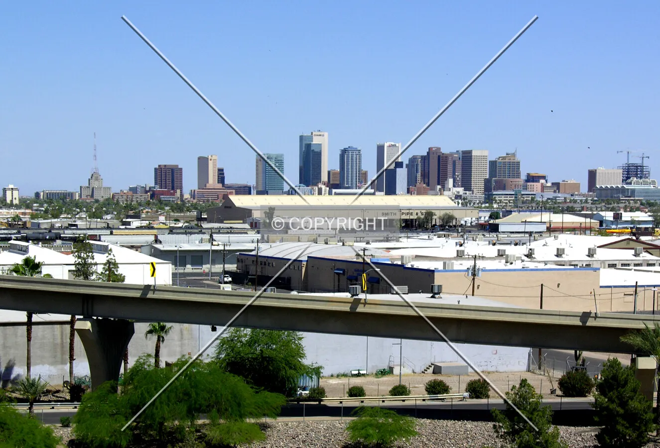 Downtown skyline from Interstate 17 to the northwest