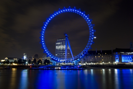 London Eye seen at night