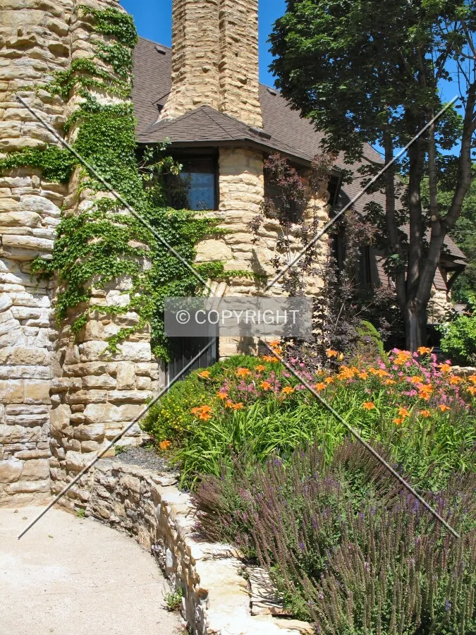 East facade with garden
