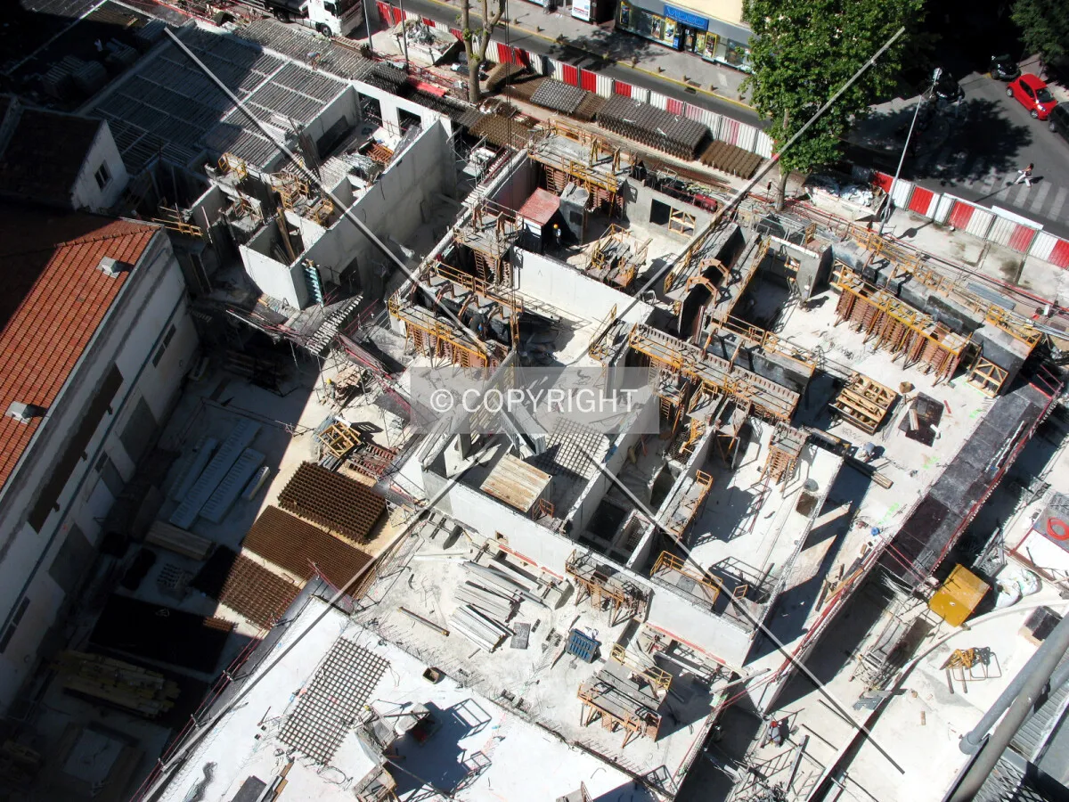 Looking down from the tower crane