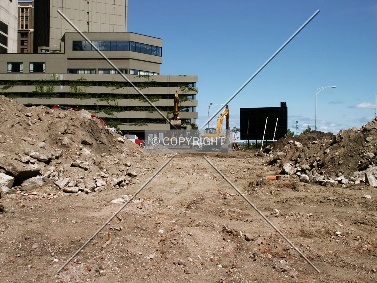 Site preparation viewed from the south