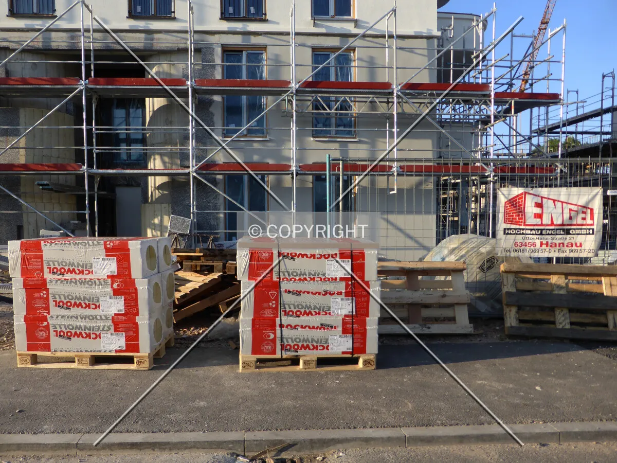 Rockwool in front of the building