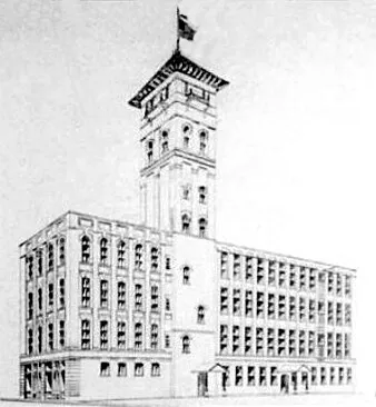 View from the west at Church and 4th streets