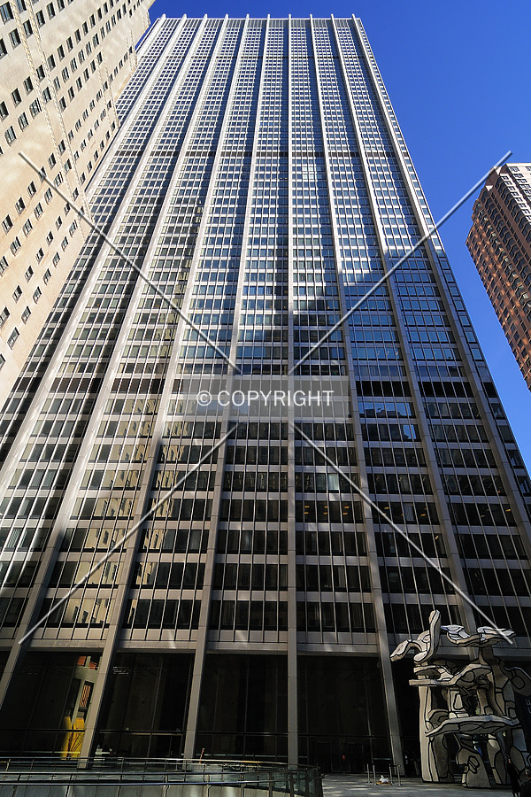 Looking up from Chase Manhattan Plaza