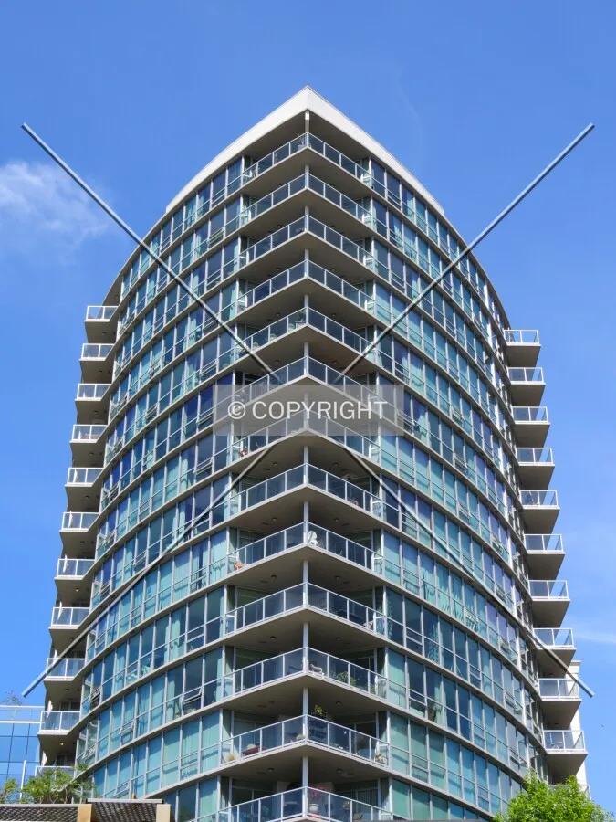 Looking up from Quayside Drive