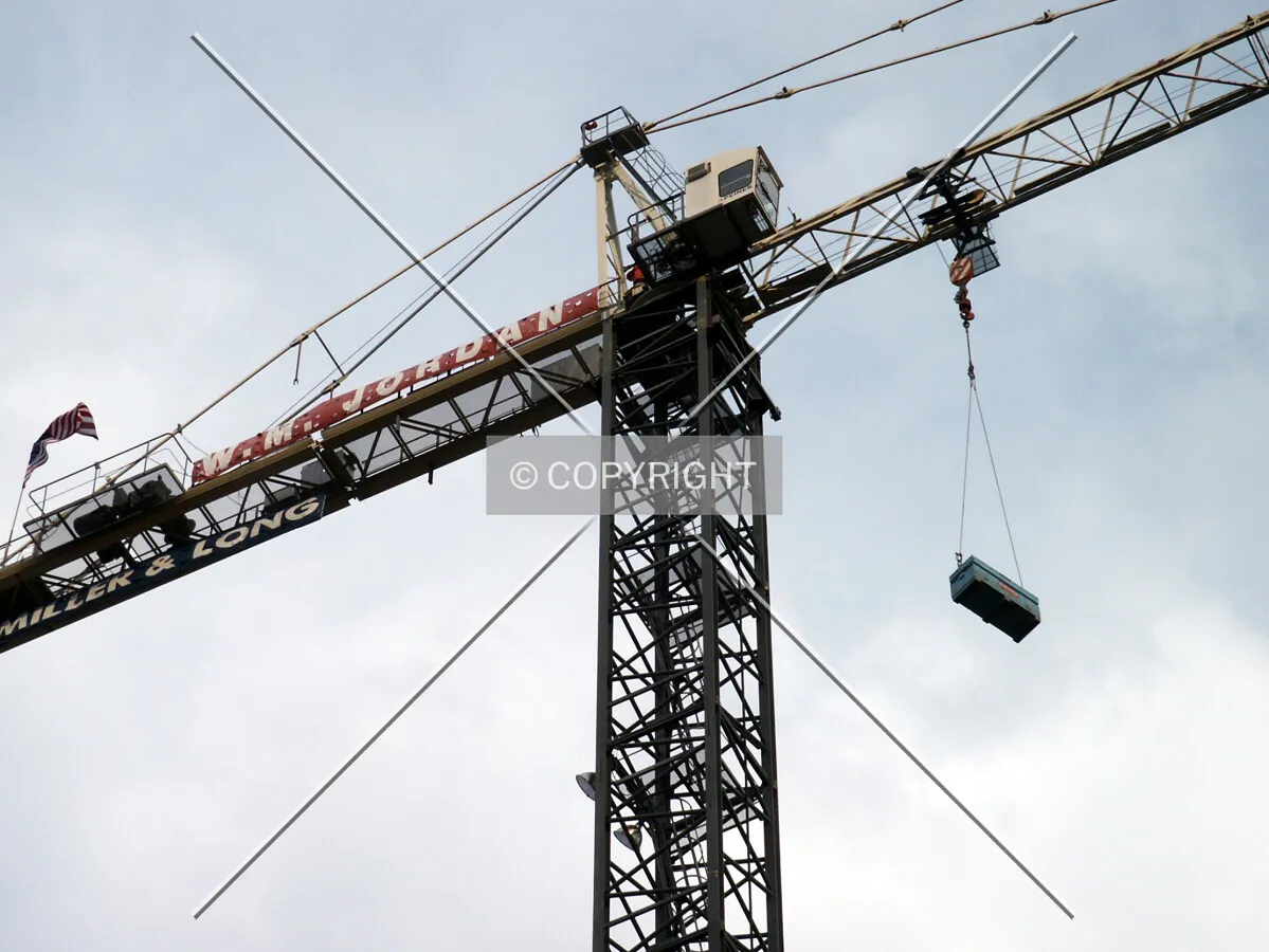 Looking up at the tower crane