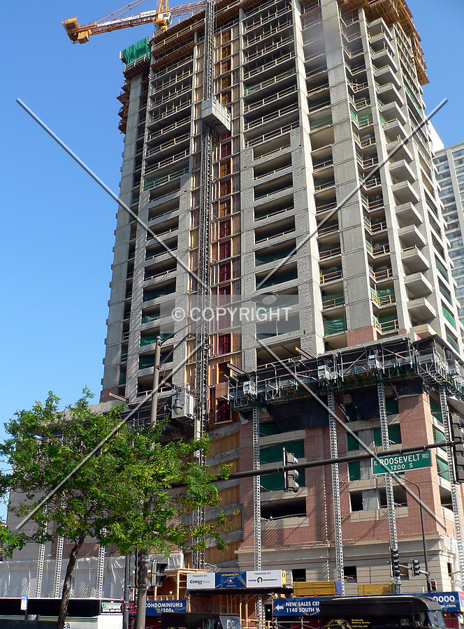 View from the corner of Roosevelt Road and Michigan Avenue