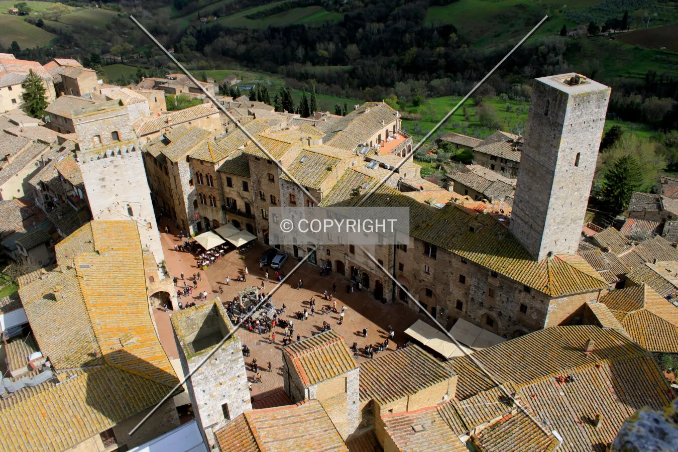 Looking down from one of the highest towers