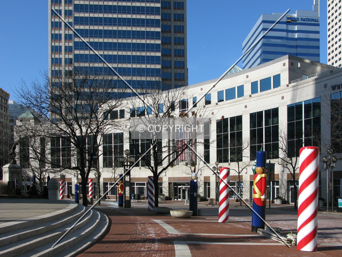 View to the west across the north side of Monument Circle