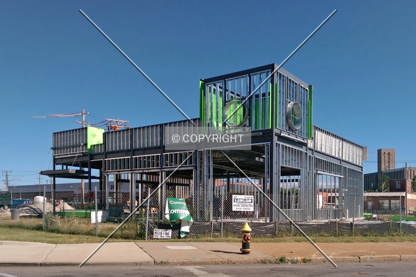 View from the southeast during construction; July 15, 2014