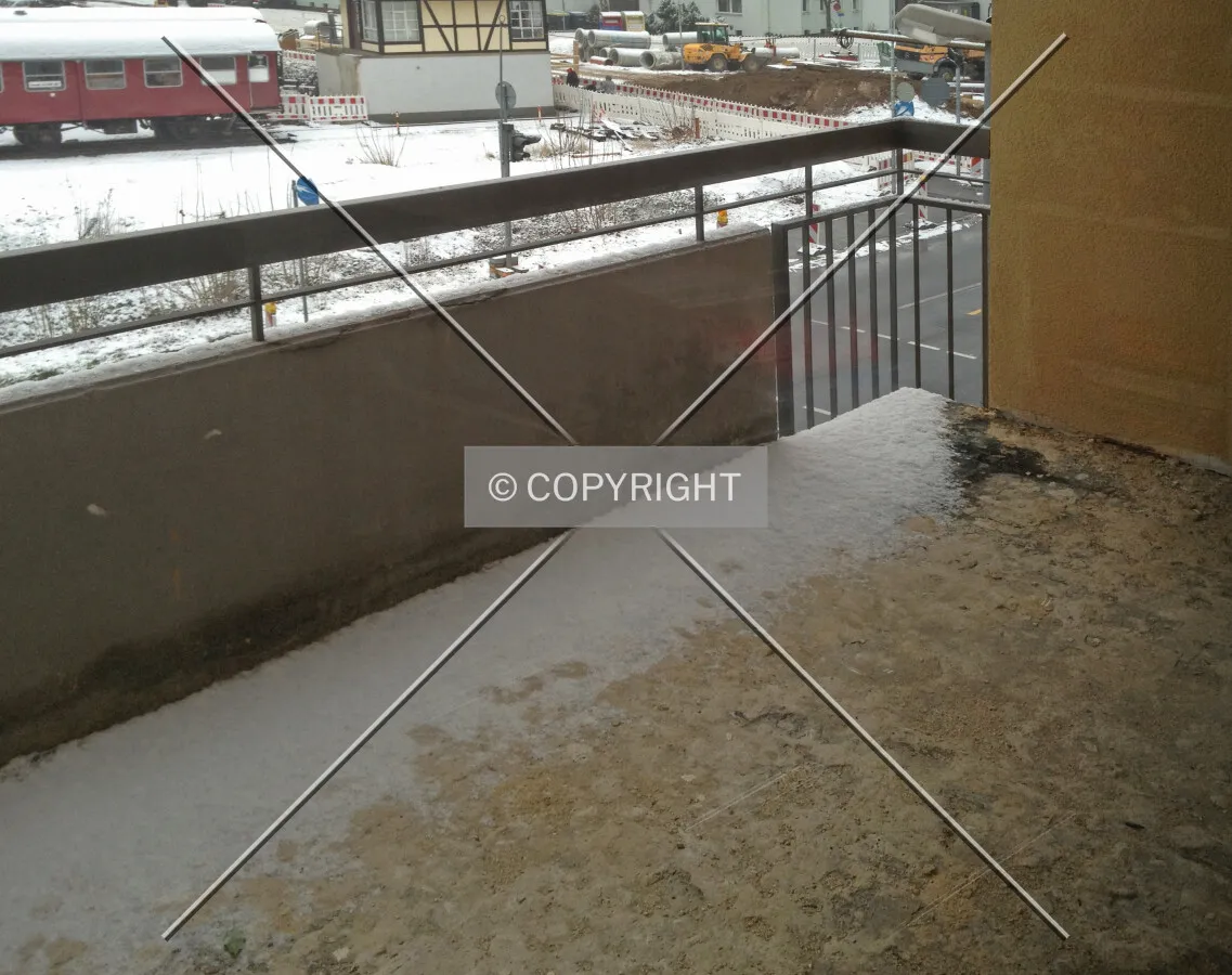 A balcony as seen from inside the building
