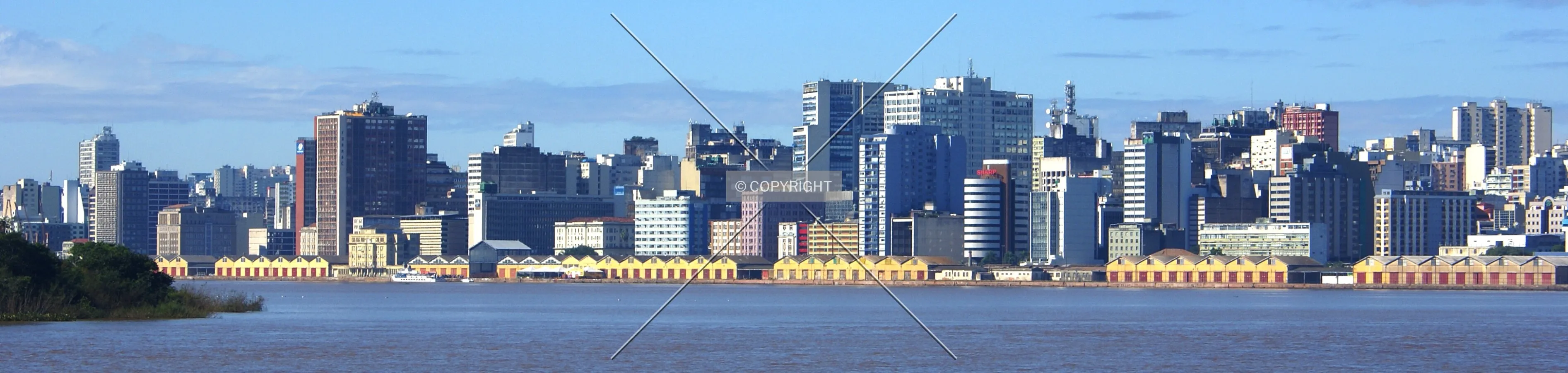 Downtown skyline seen from Lake Guaíba