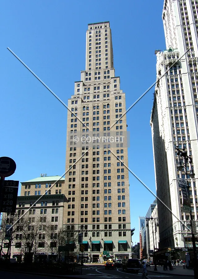 View from the east along Park Row and Barclay Street