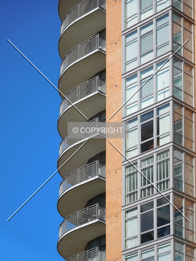 Southwest corner balconies detail