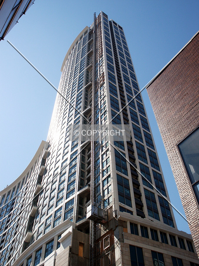 Looking up the northeast corner