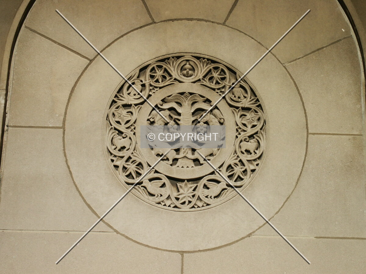 Limestone carving in the fountain
