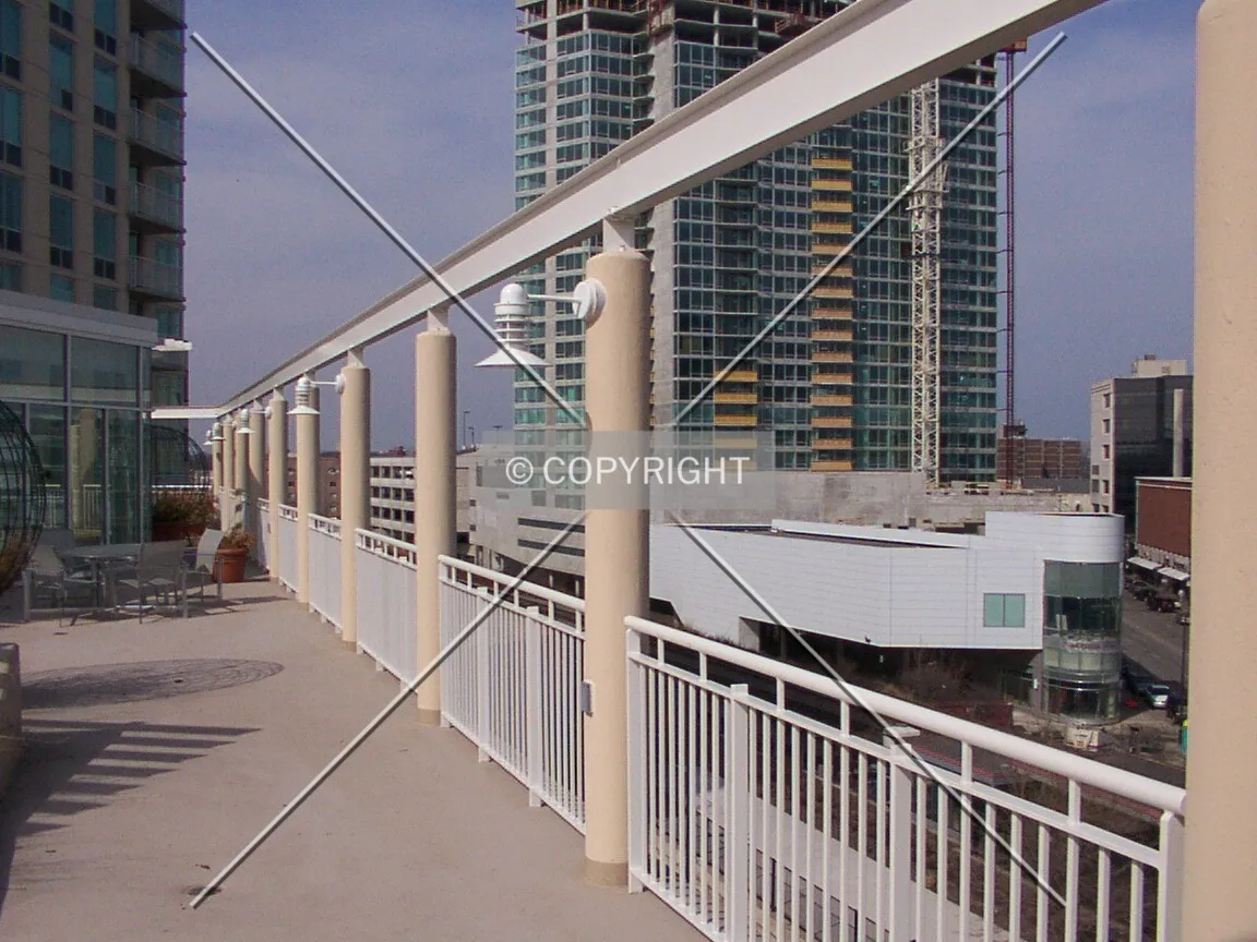 Terrace rail over Maple Avenue