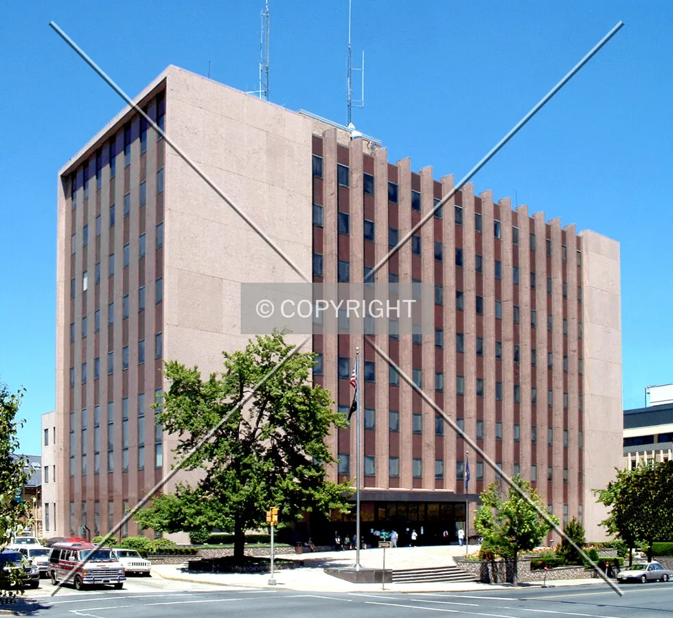 Vintage view from the southwest across Hamilton Street before renovation